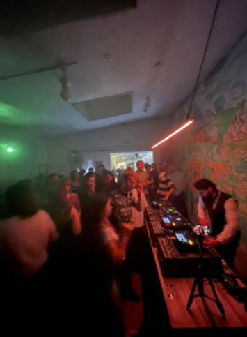 A crowd dancing at one of Trim Biba's sets