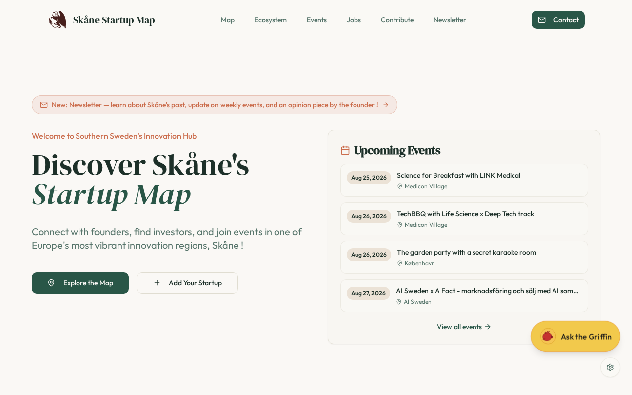Preview of Skåne Startup Map